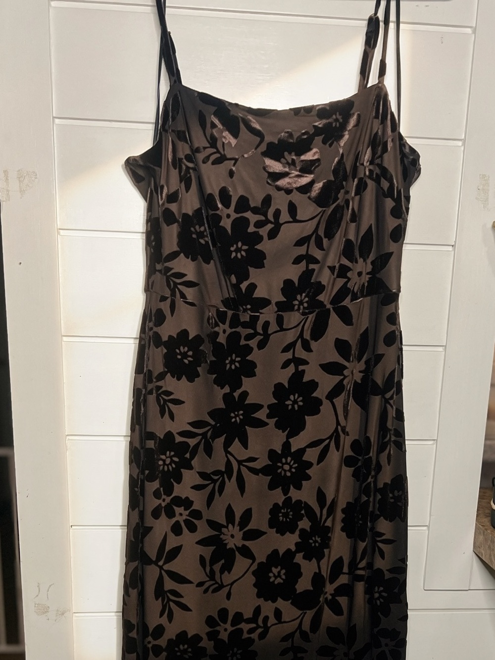 Vintage 90s Taylor Floral Burnout Velvet Slip Dress Mauve Black Whimsigoth 🖤🥀